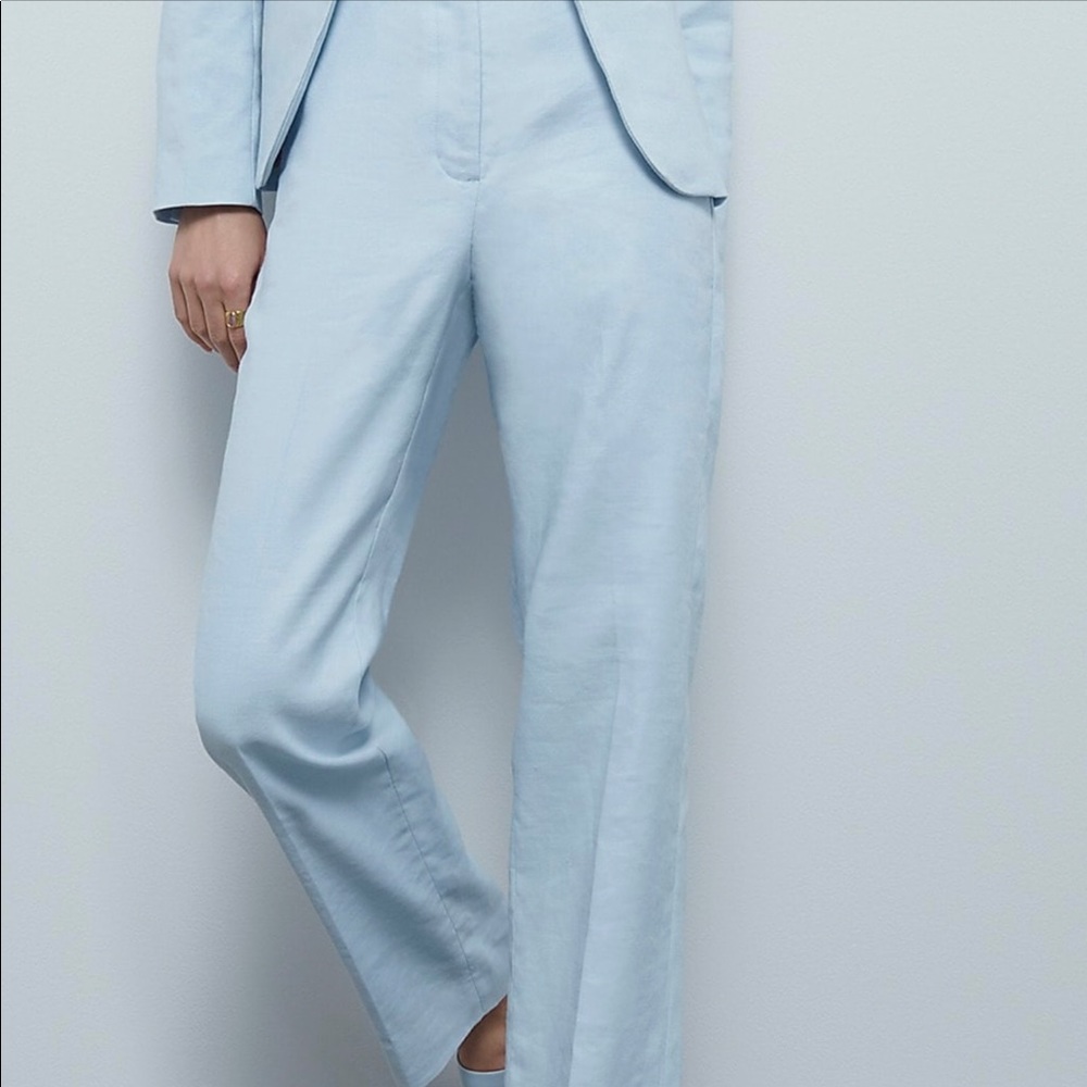 J.Crew NWT LINEN/POLY FRONT ZIP STRAIGHT LEG SZ 6